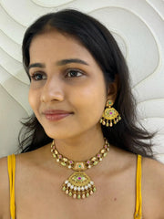 Tanushree Pastel Meenakari Artificial Antique Gold Necklace Set  Online For Women 