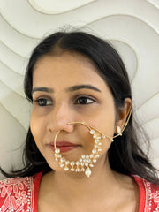 Rajasthani Big Size Designer Kundan Nose Ring | Nathni | Nath