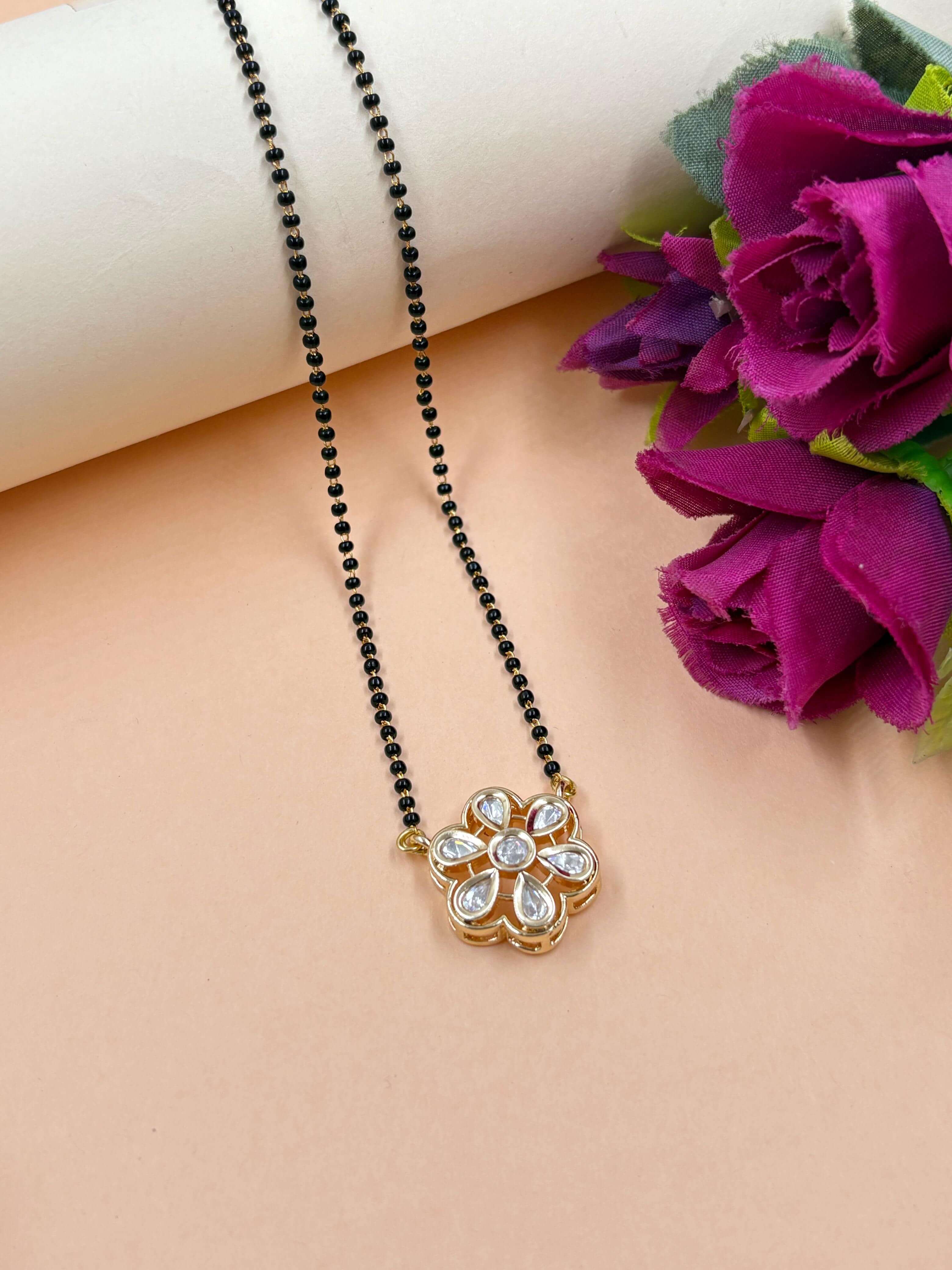 Delicate Kundan Mangalsutra | Lightweight & Elegant Daily Wear Mangalsutra Designs