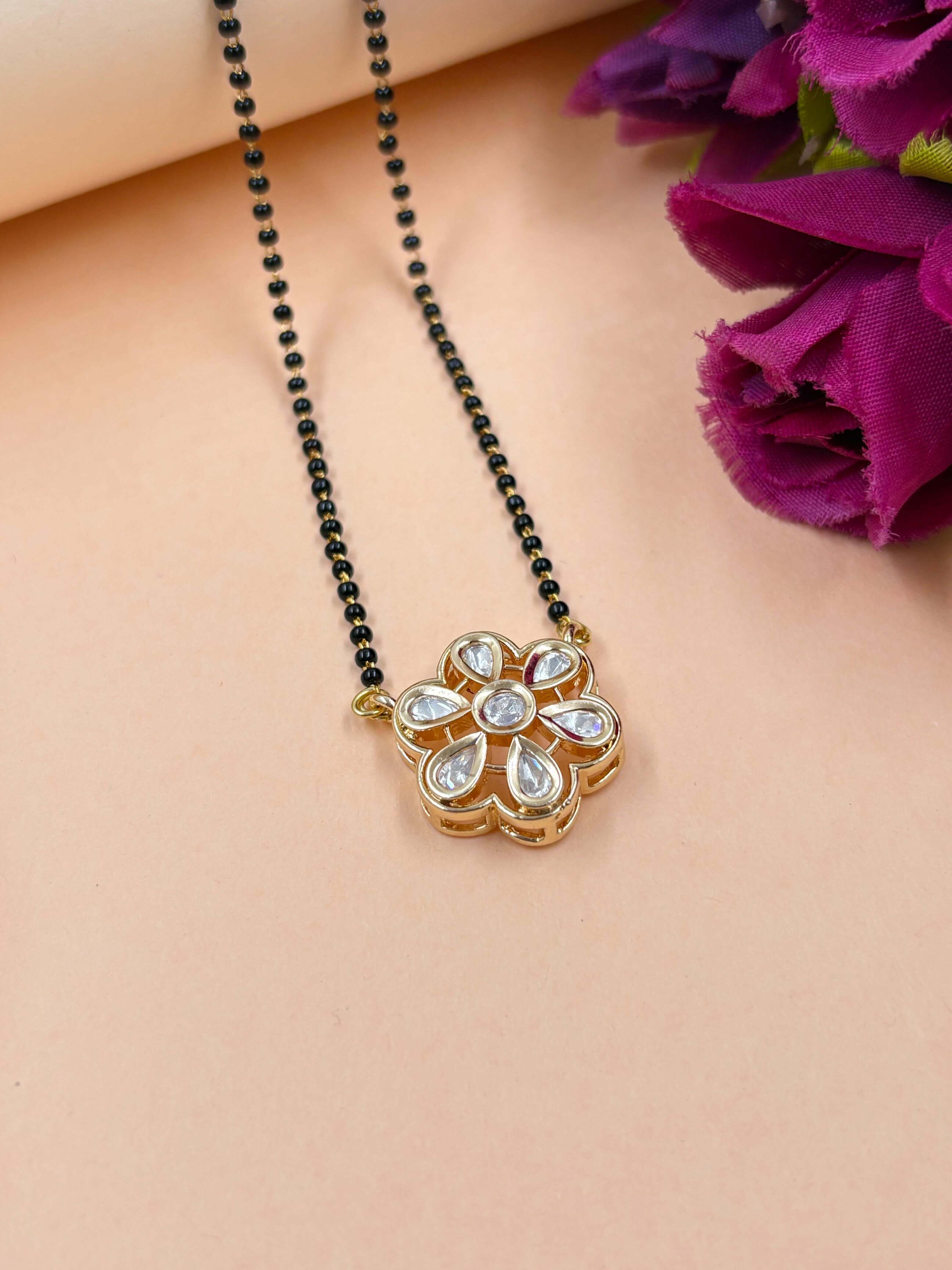 Delicate Kundan Mangalsutra | Lightweight & Elegant Daily Wear Mangalsutra Designs