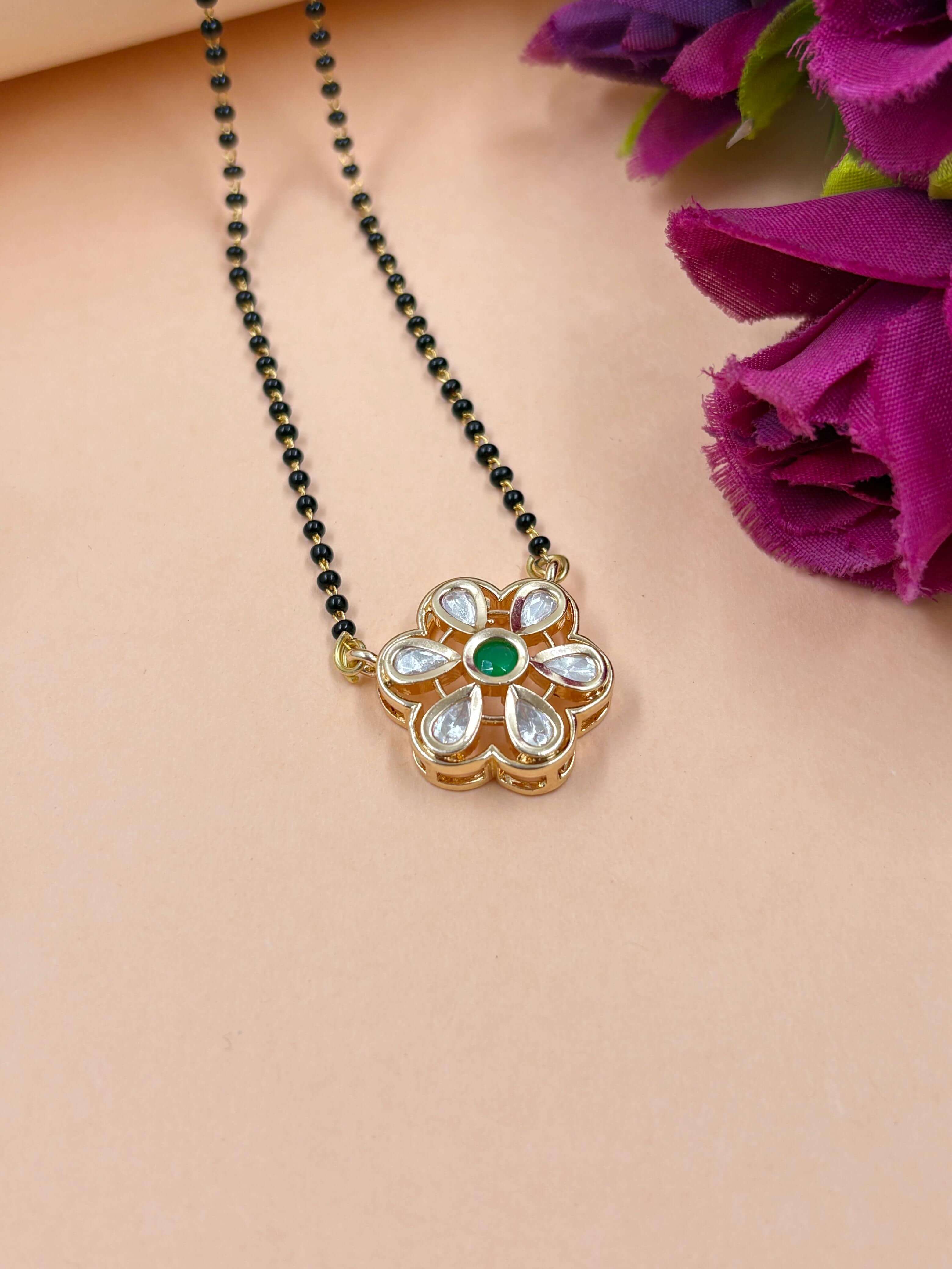 Delicate Kundan Mangalsutra | Lightweight & Elegant Daily Wear Mangalsutra Designs