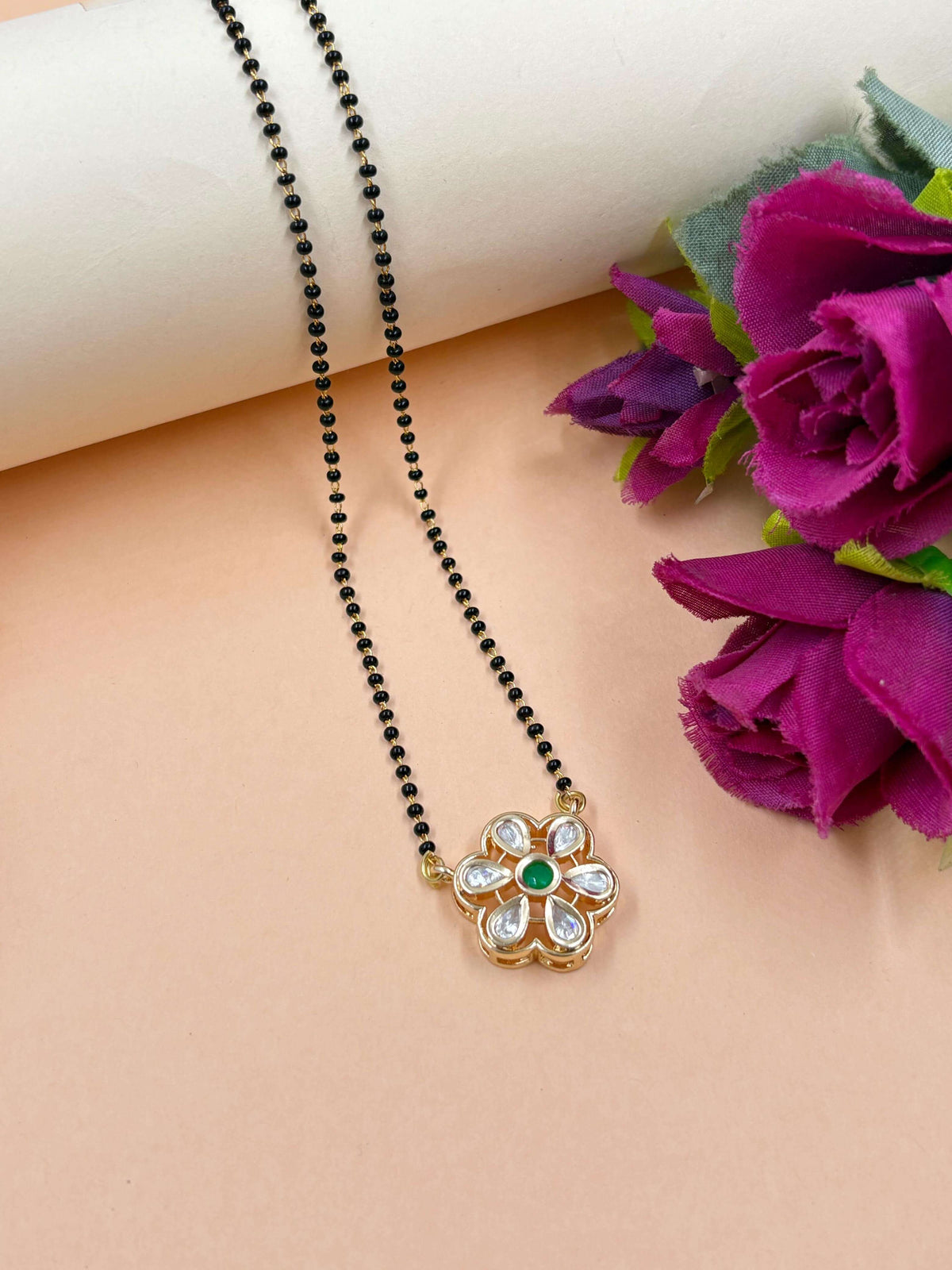 Delicate Kundan Mangalsutra | Lightweight & Elegant Daily Wear Mangalsutra Designs