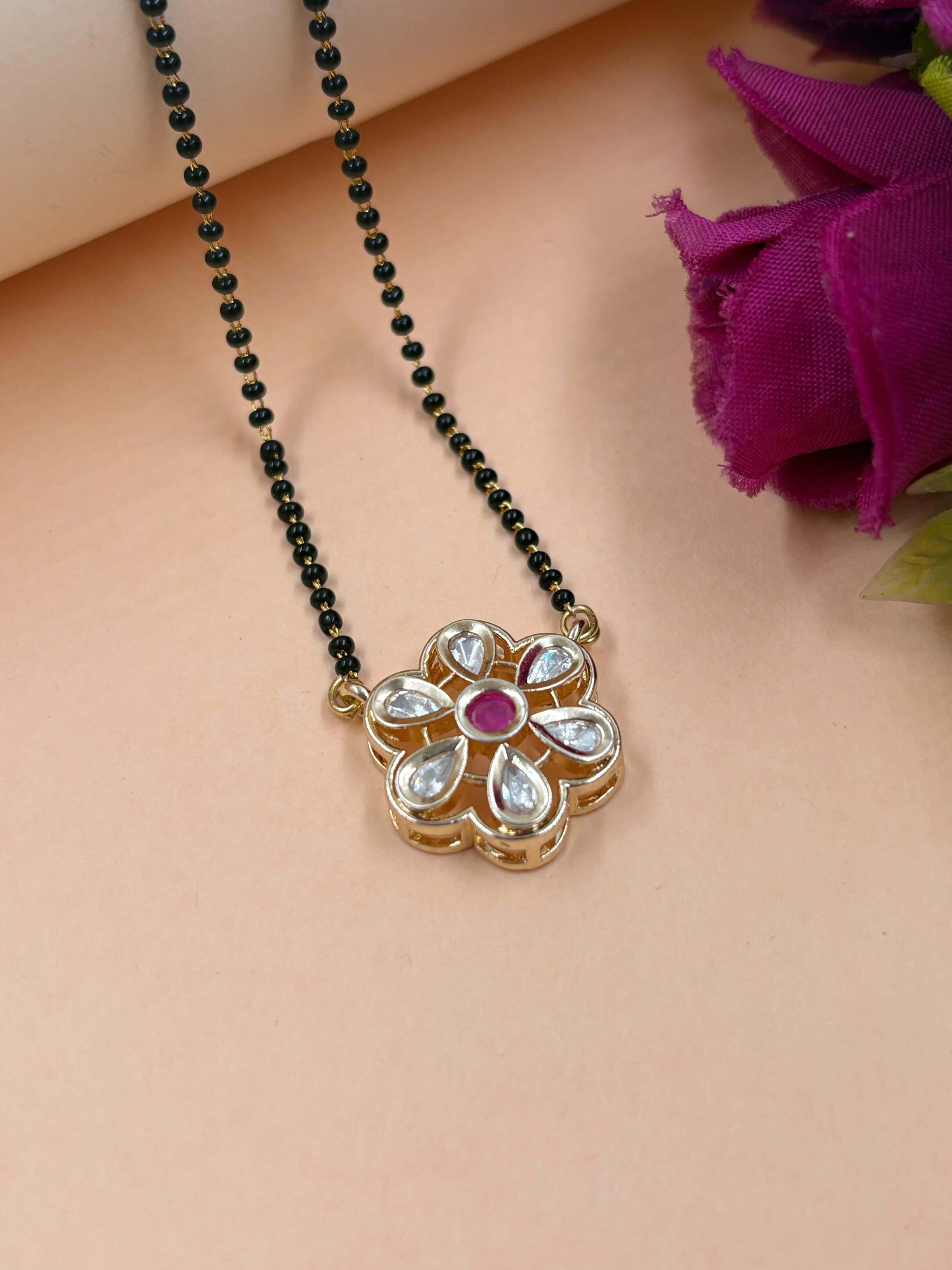 Delicate Kundan Mangalsutra | Lightweight & Elegant Daily Wear Mangalsutra Designs