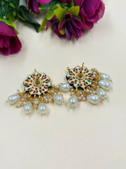 Traditional Gold Plated Kundan Maang Tikka & Earring Set - Wedding & Festive Wear 
