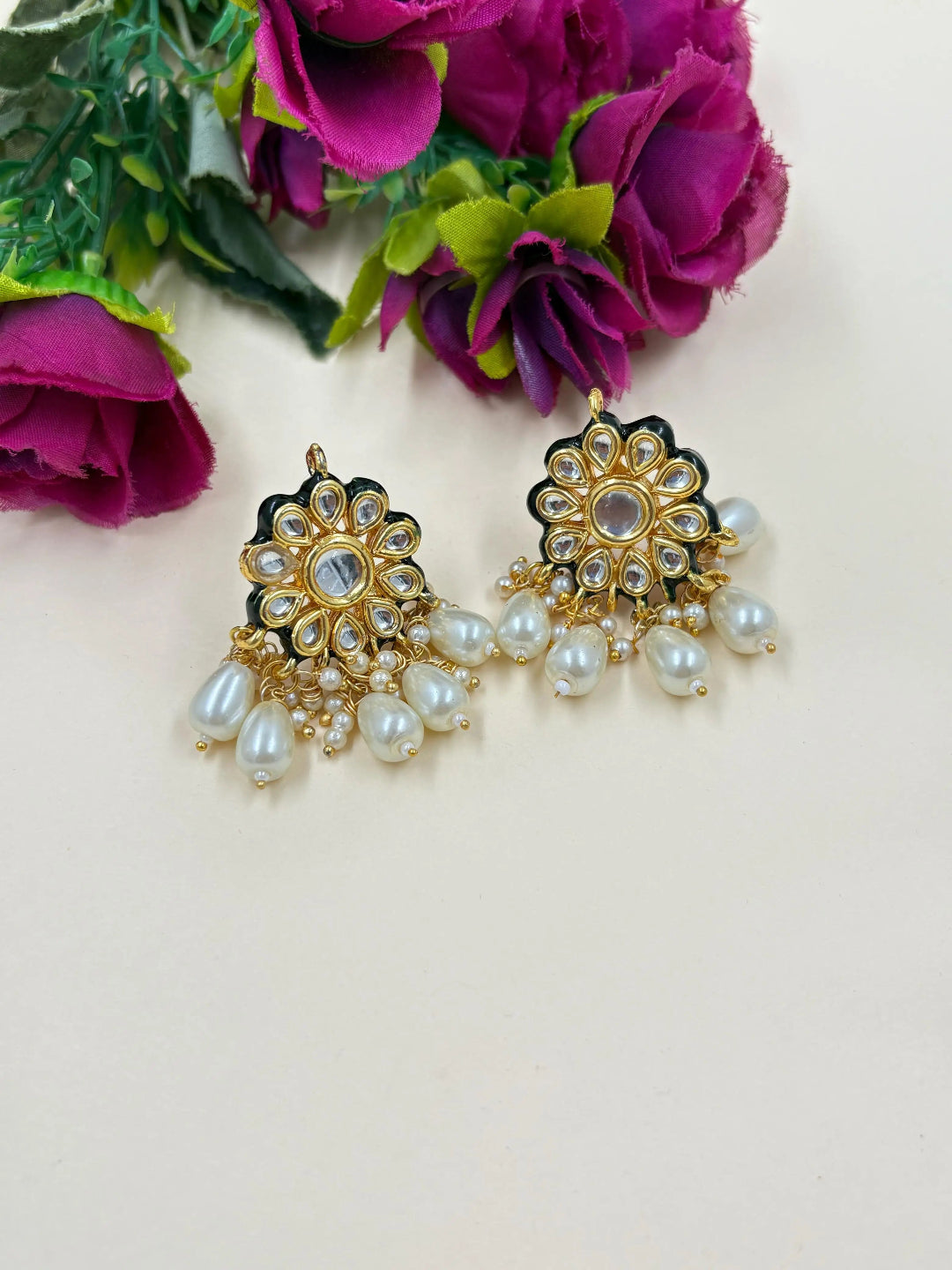 Traditional Gold Plated Kundan Maang Tikka & Earring Set - Wedding & Festive Wear 