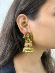 Elegant Golden Jhumki Earrings For Weddings And Parties 