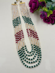Layered Multi Color Real Freshwater Pearl Beaded Necklace For Women 