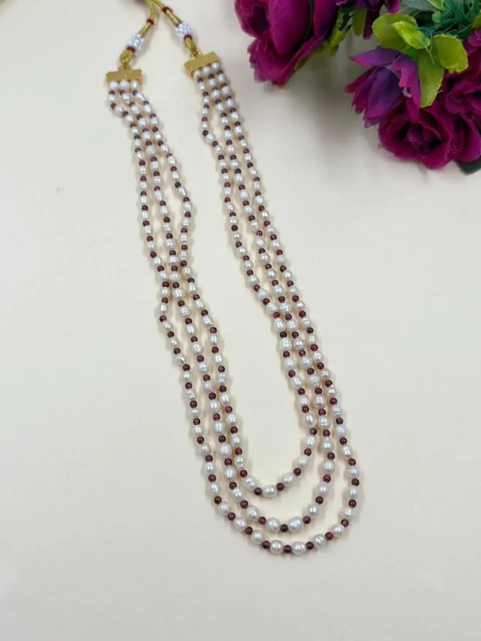 Kalki Shape Freshwater Pearls Beaded Necklace For Women 