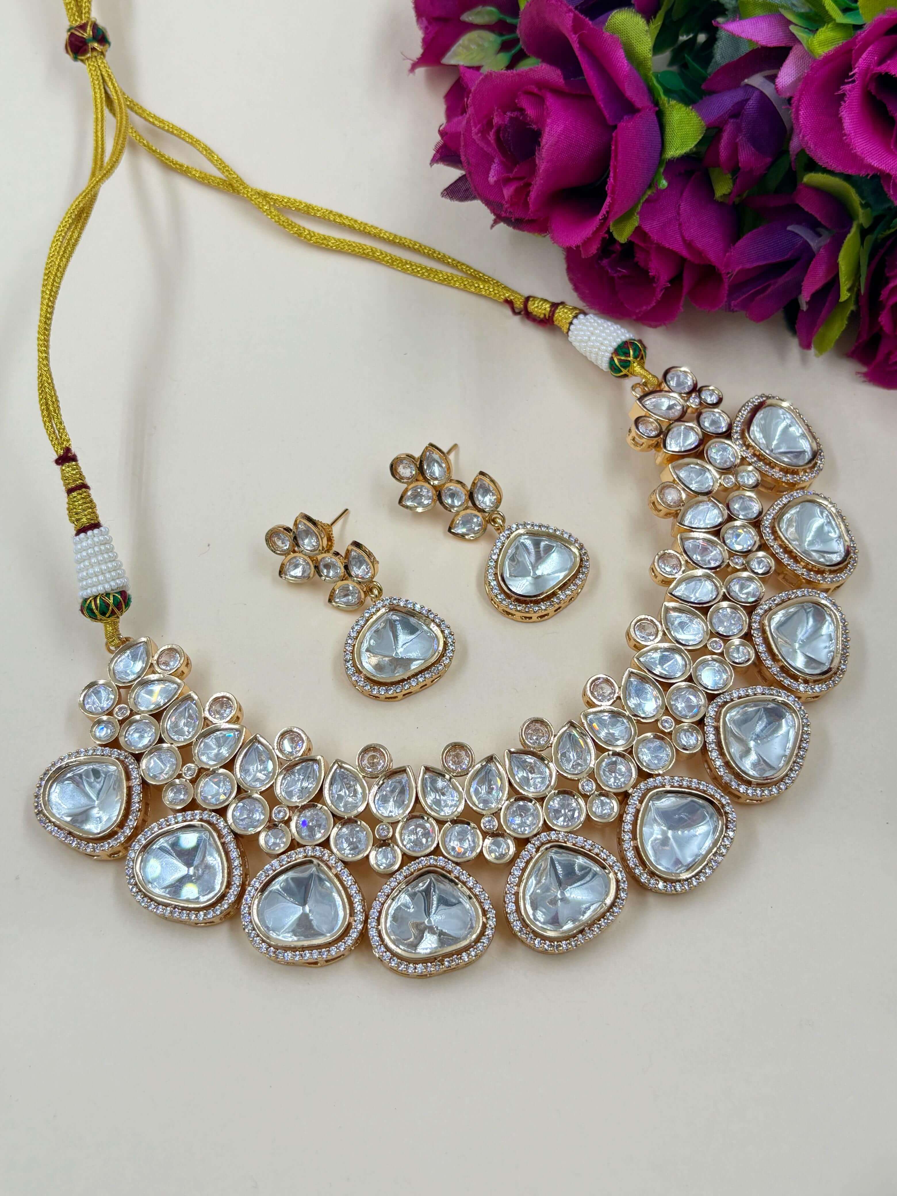 Rakshita Exclusive Polki Wedding Jewellery Necklace Set