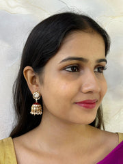 Beautiful Weight Less Polki Kundan Red Jhumki Earrings For Women and girls online