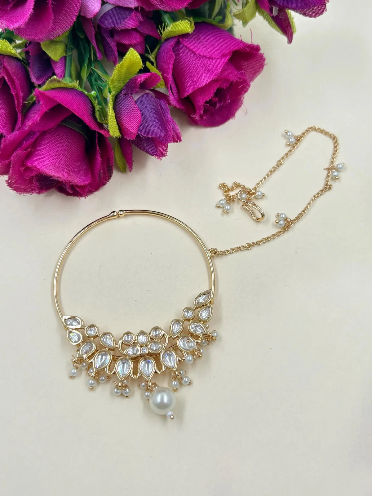 Buy Traditional Big Size Designer Bridal Nose Ring Nathni Nath