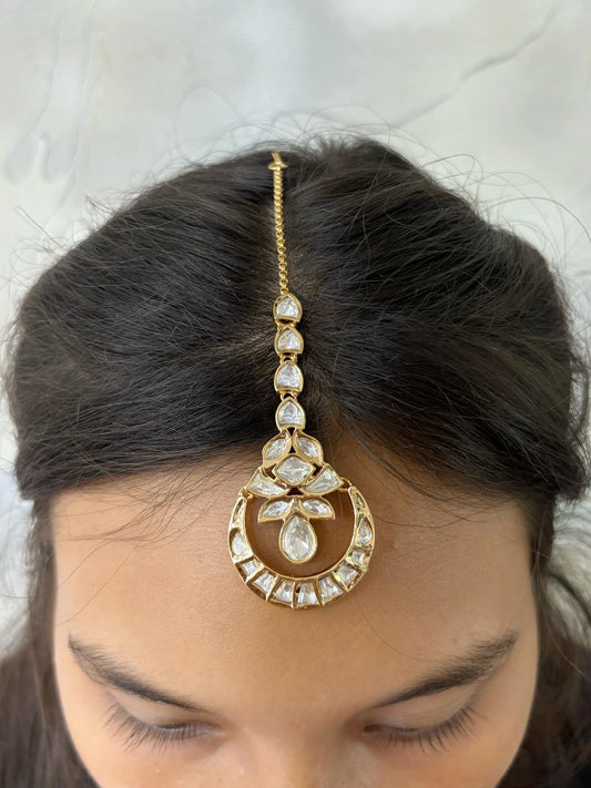 Traditional Simple Polki Kundan Maang Tikka For Weddings By Gehna Shop Maang Tikka