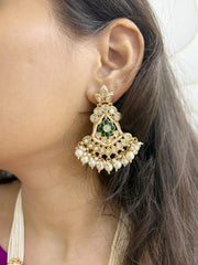 Classy Long Kundan Necklace Set With Pearl Strands | Wedding Wear Luxury Kundan Necklace Set