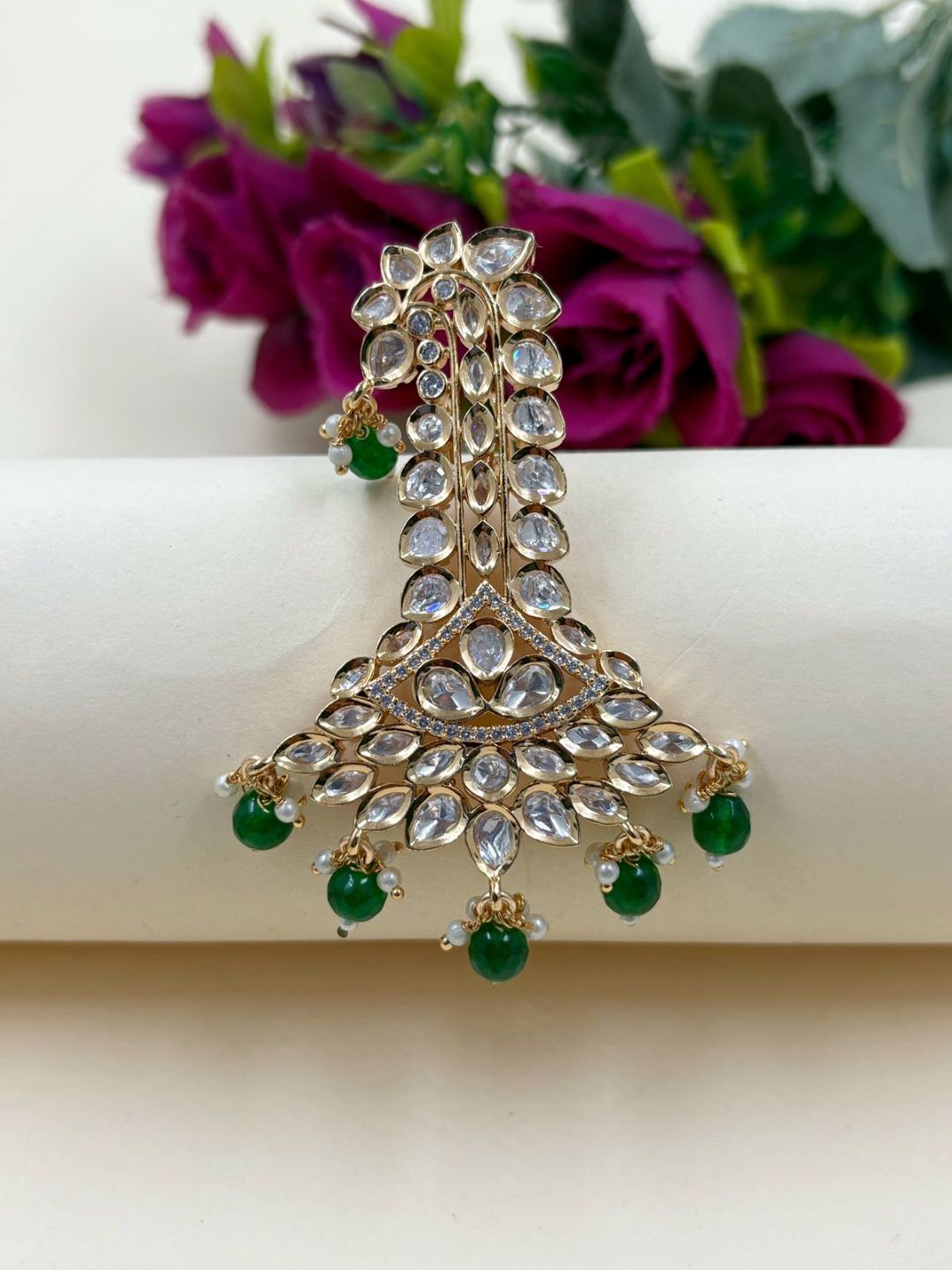 Traditional Polki Kundan Safa Kalangi For Groom | Turban Brooch For Men
