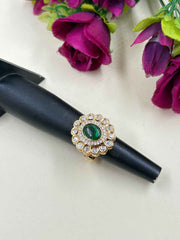 Traditional Adjustable Pary & Wedding Wear Kundan Ring For Women