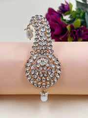 White Royal Kundan Polki Kalangi for Groom | Traditional Wedding Safa