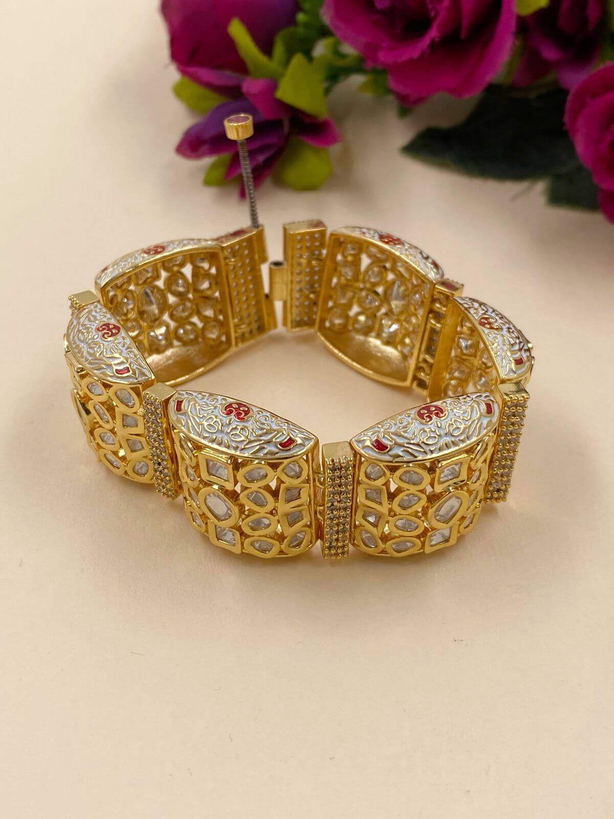Aafreen Polki Gajra Bracelet For Women By Gehna Shop Bracelets