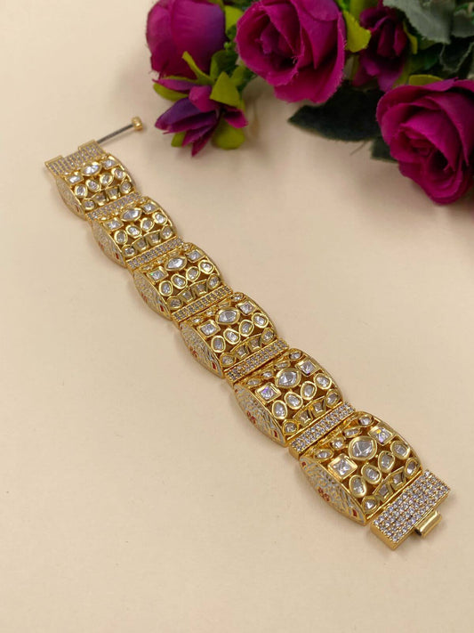 Polki and Pearls Gold Plated Bangle - Paisley Pop | Bangles jewelry designs,  Kundan jewellery bridal, Jewelry design earrings