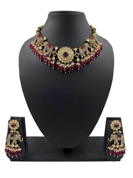 Akira Antique Victorian Elephant Jewellery Set For Weddings By Gehna Shop Victorian Necklace Sets