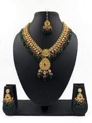 Alisha Gold Plated Kundan Necklace Set With Tikka For Weddings By Gehna Shop Choker Necklace Set