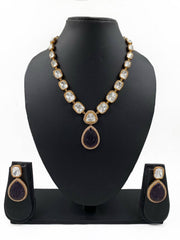 Alisha Moissanite Uncut Polki Neckace Set For Women By Gehna Shop Victorian Necklace Sets