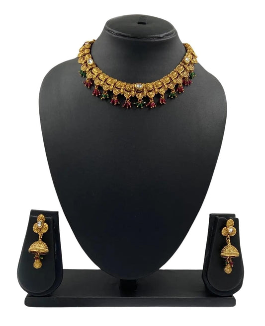 Antique Golden Necklace Set For Girls By Gehna Shop Antique Golden Necklace Sets