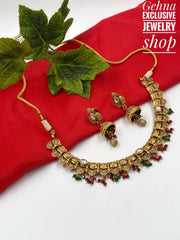 Antique Golden Necklace Set For Girls By Gehna Shop Antique Golden Necklace Sets