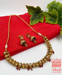 Antique Golden Necklace Set Antique Golden Necklace Sets