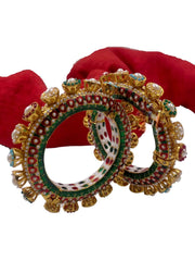 Beautiful Multi Color Meenakaari Pearls Pacheli Wedding Bangles By Gehna Shop Bangles