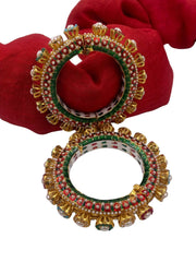 Beautiful Multi Color Meenakaari Pearls Pacheli Wedding Bangles By Gehna Shop Bangles