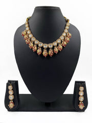 Charmi Single Line Simple Polki Necklace Set For Women By Gehna Shop Victorian Necklace Sets