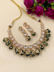 Charmi Single Line Simple Polki Necklace Set For Women By Gehna Shop Victorian Necklace Sets