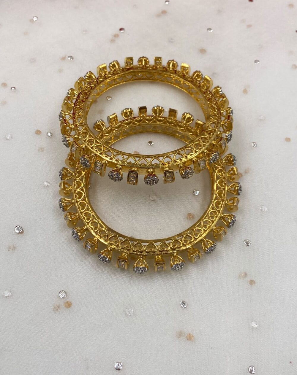 CZ Diamond Pacheli Bangles For Women By Gehna Shop Zircon Bangles