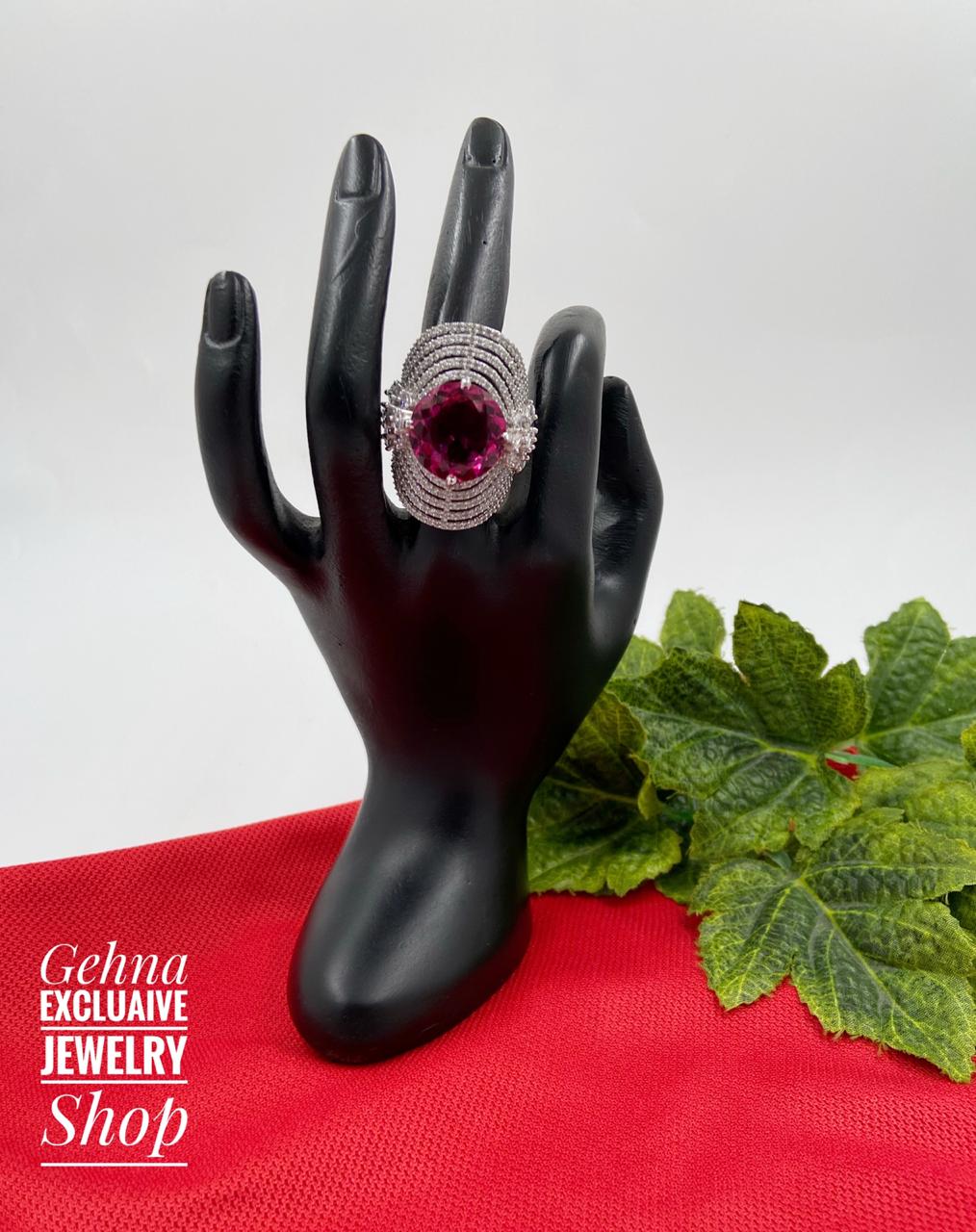 CZ Finger Ring For Parties By Gehna Shop Finger rings