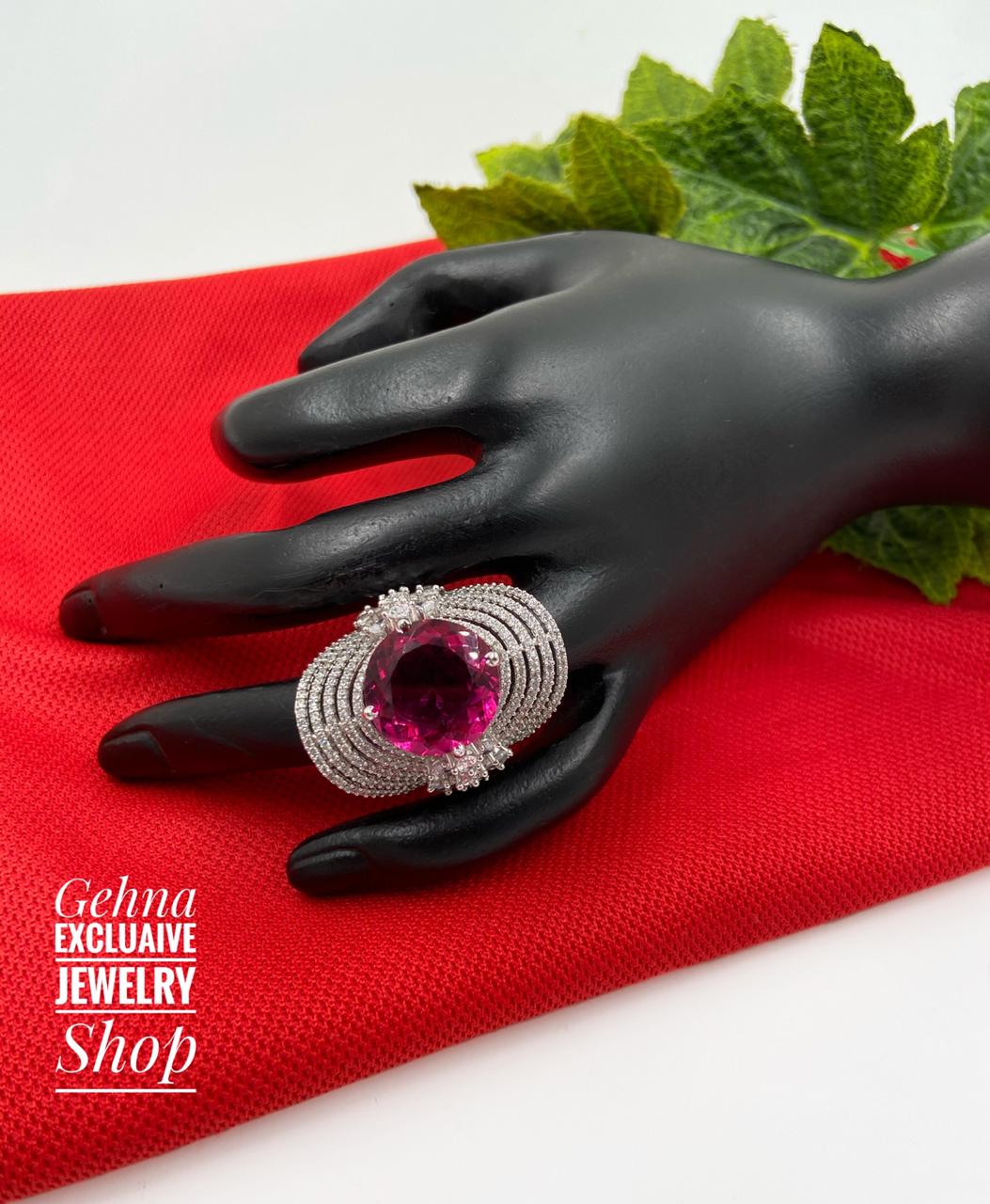 CZ Finger Ring For Parties By Gehna Shop Finger rings