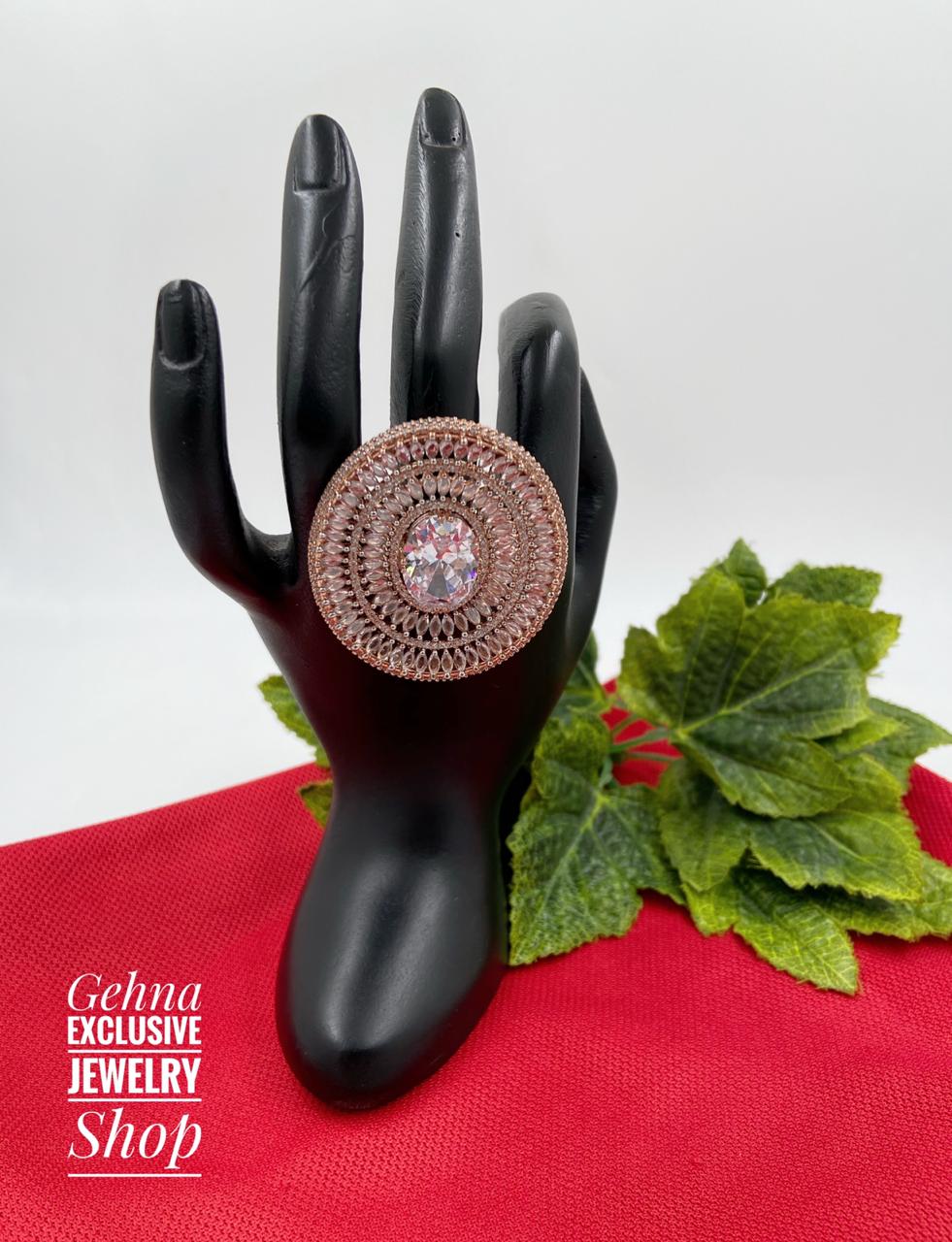CZ Rose Gold Finger Ring For Women By Gehna Shop Finger rings