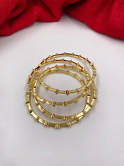 CZ Single Line American Diamond Bangles By Gehna Shop (Set Of 4) Zircon Bangles