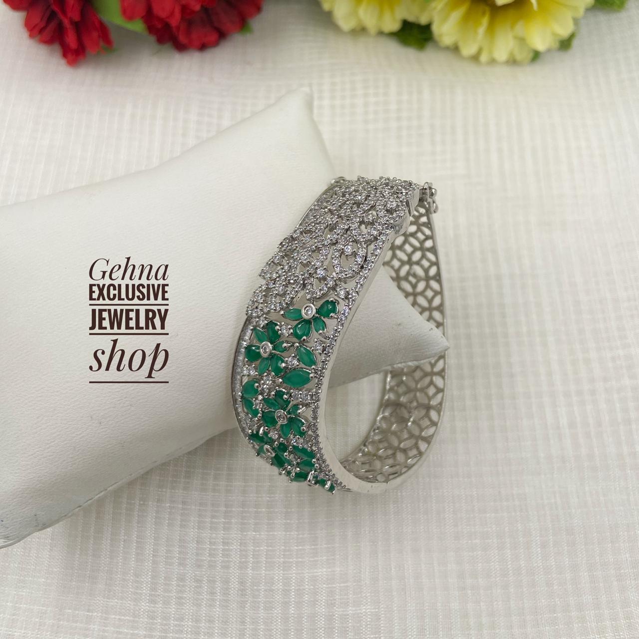 CZ Stones Silver Rhodium Bracelet For Girls By Gehna Shopm Bracelets