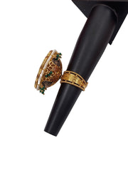 Designer Adjustable Rotating Big Kundan Ruby Finger Ring For Weddings By Gehna Shop Finger rings