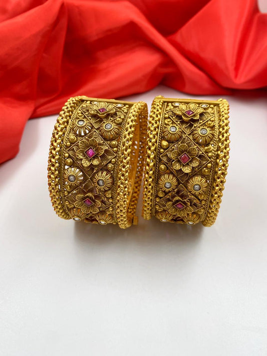 Designer Antique Golden Look Paatla Bangles For Ladies By Gehna Shop Antique Golden Bangles