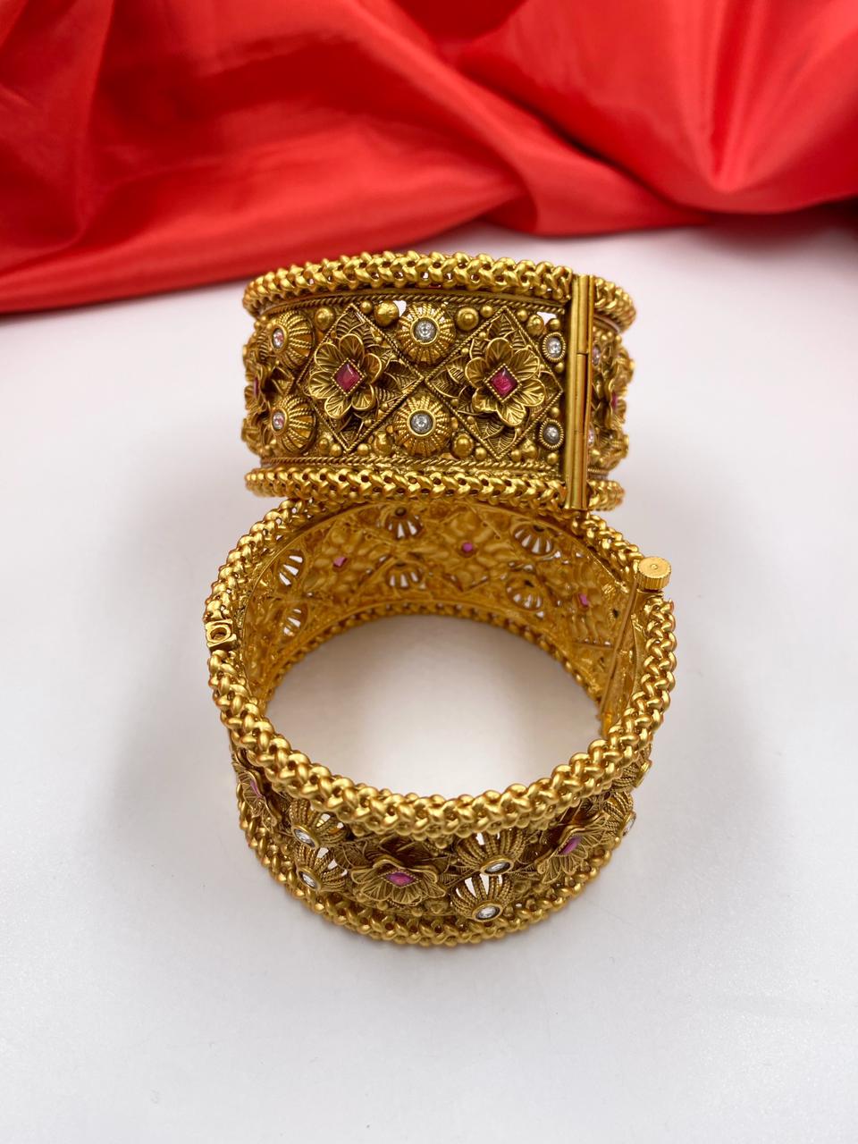Designer Antique Golden Look Paatla Bangles For Ladies By Gehna Shop Antique Golden Bangles