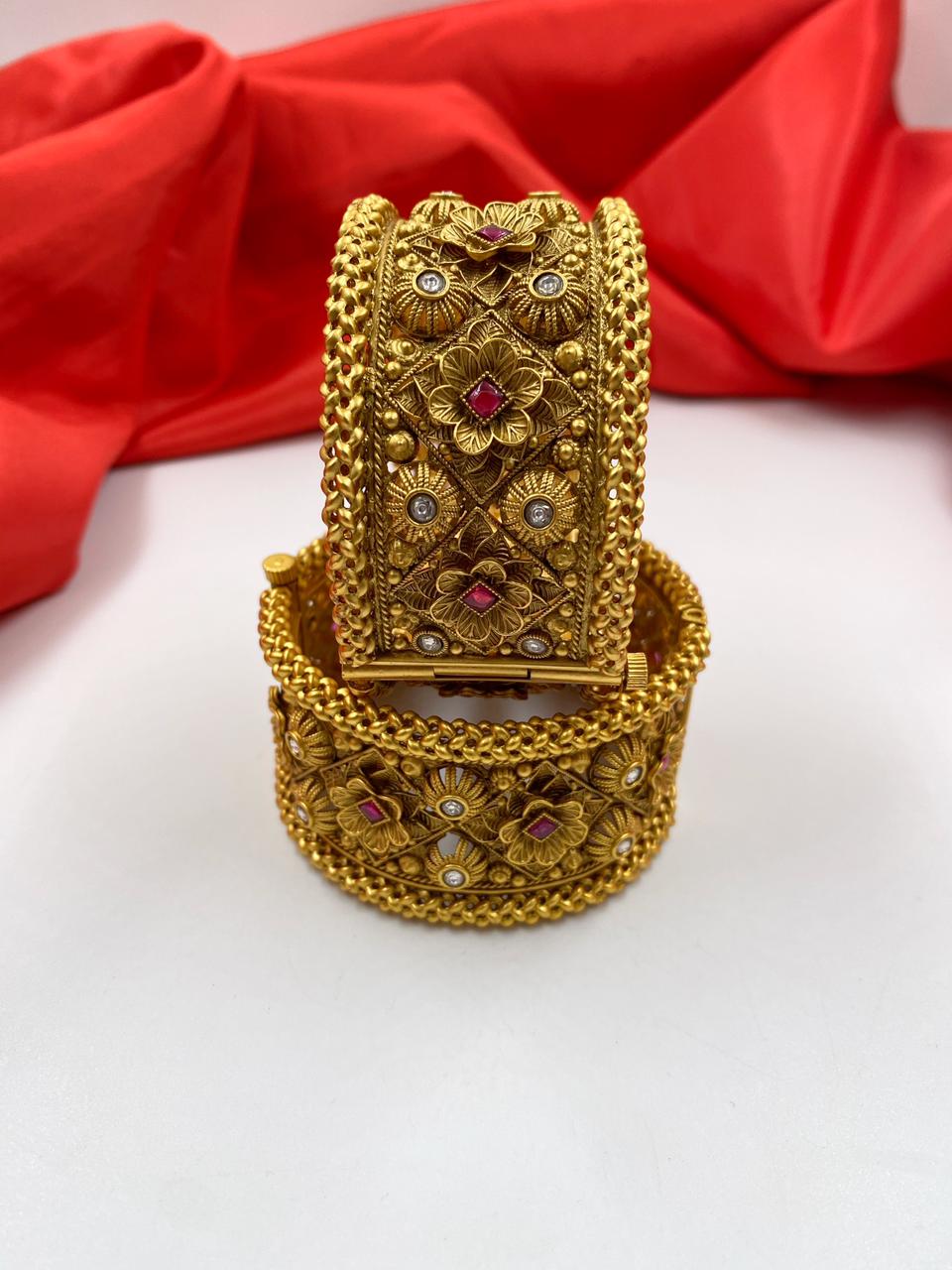 Designer Antique Golden Look Paatla Bangles For Ladies By Gehna Shop Antique Golden Bangles