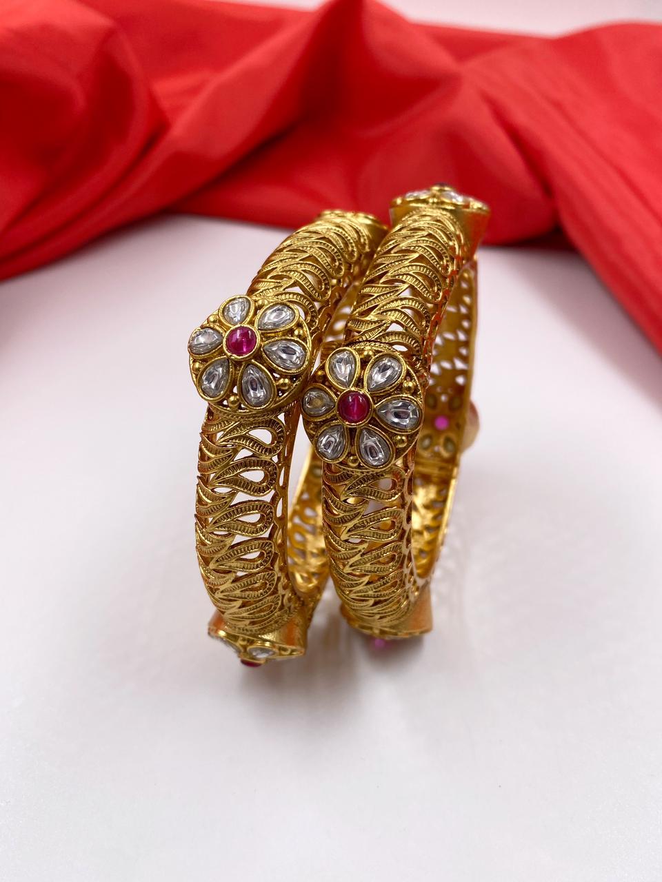 Designer Antique New Golden Look Paatla Bangles For Ladies By Gehna Shop Antique Golden Bangles