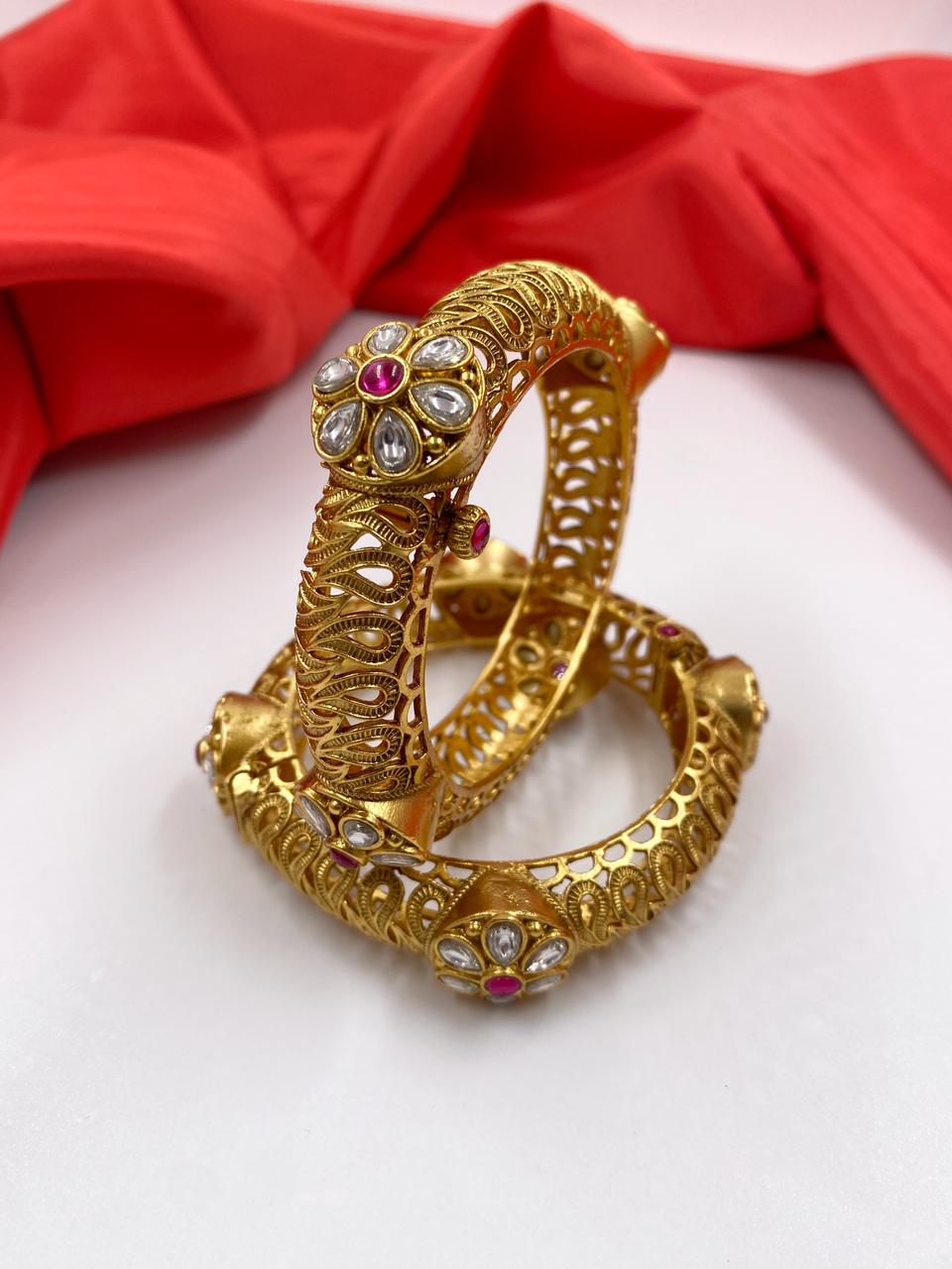 Designer Antique New Golden Look Paatla Bangles For Ladies By Gehna Shop Antique Golden Bangles
