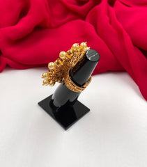 Designer Big Size Adjustable Rotating Bridal Kundan Finger Ring By Gehna Shop Finger rings