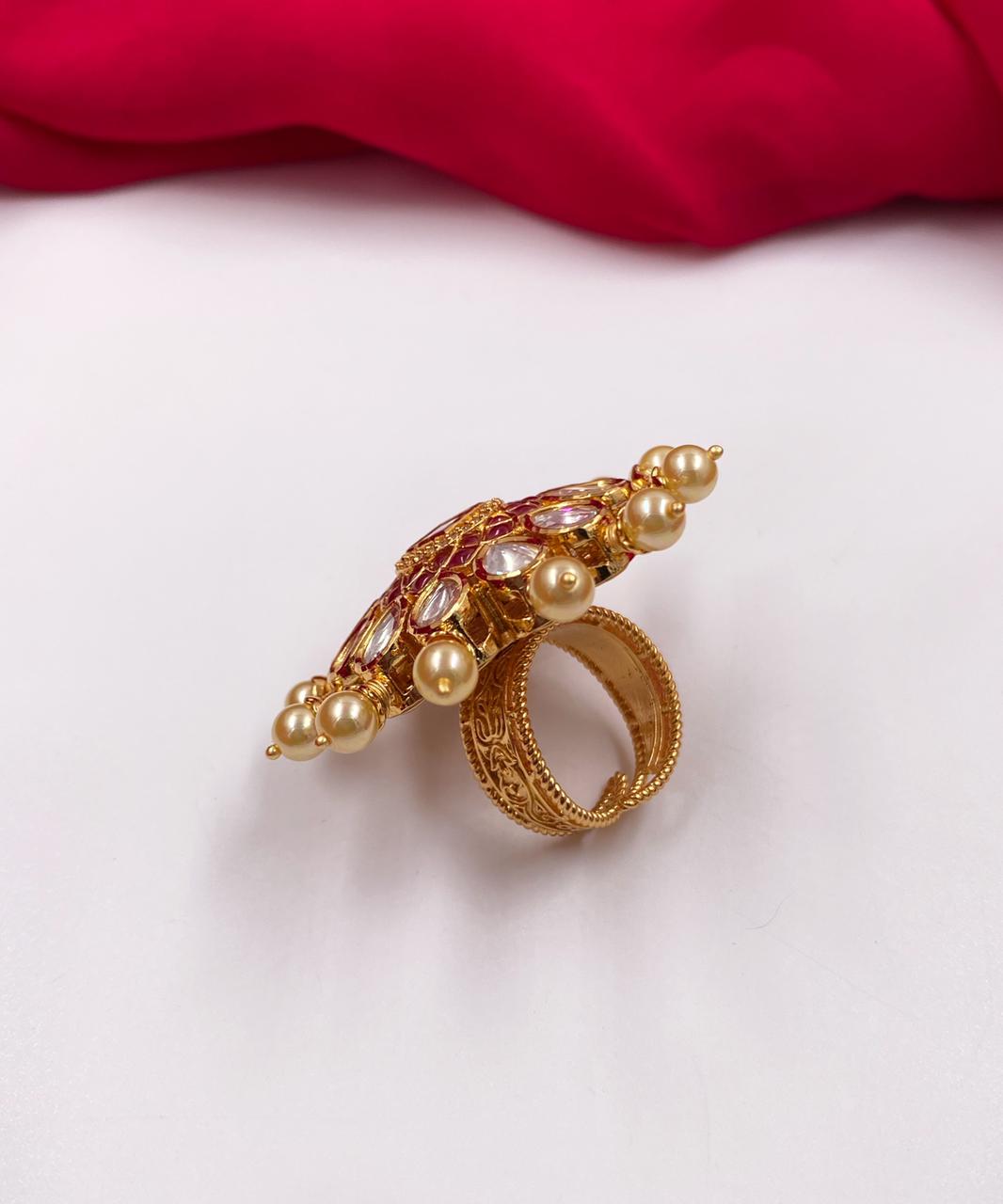 Buy Pink Meenakari Kundan Ring Poli Ring India Gold Kundan Ring for Women  Jadau Kundan Finger Ring India Ring Kundan Polki Ring Antique Kundan Online  in India - Etsy