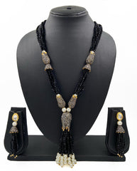 Designer Black Crystal Beads Mala Beads Jewellery