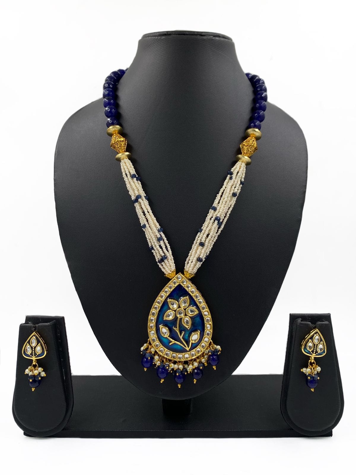 Designer Blue Meenakari Necklace Set For Ladies By Gehna Shop Meenakari Necklace Sets