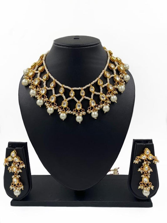 Designer Delicate Kundan And Pearl Necklace Set For Ladies By Gehna Shop Choker Necklace Set