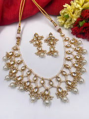 Designer Delicate Kundan And Pearl Necklace Set For Ladies By Gehna Shop Choker Necklace Set